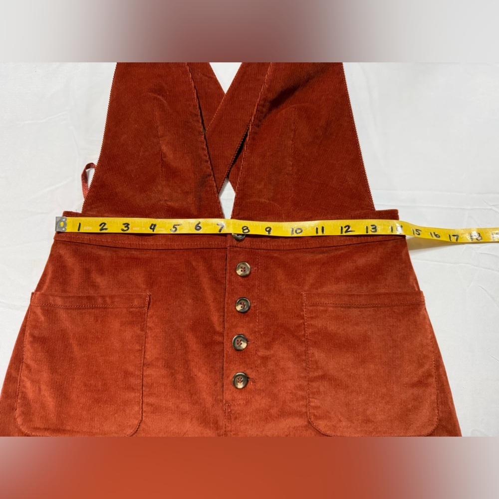 FREE PEOPLE Rust Brown corduroy Old School Love jumper Dress size 4 - Picture 13 of 14